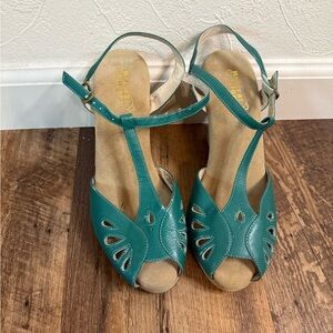 Teal  Leather Sandals